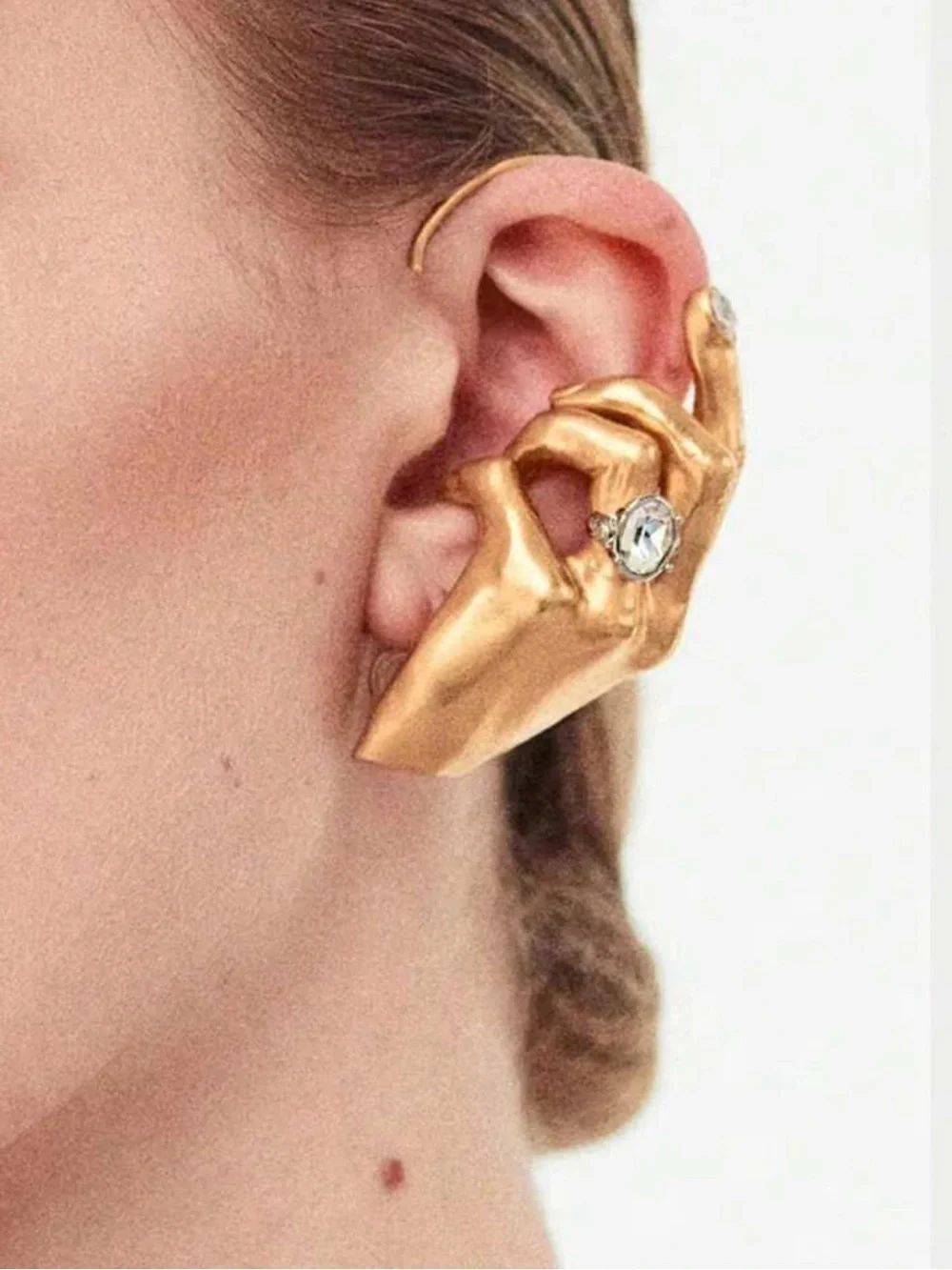 Gold Hand Sculpted Ear Cuff Q1122
